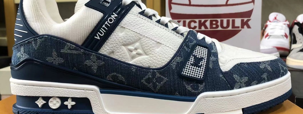 Kickbulk Sneakers Luxury Louis Vuitton LV Trainer Monogram Denim White Blue Camear photos shoes reviews Kickbulk Sneakers Luxury Louis Vuitton LV Trainer Monogram Denim White Blue Camear photos shoes reviews