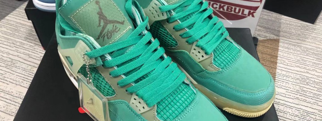 Off-White x Air Jordan 4 Sail Neptune/Tiffany Green CV9388-102 Kickbulk Sneaker Camera photos Off-White x Air Jordan 4 Sail Neptune/Tiffany Green CV9388-102 Kickbulk Sneaker Camera photos
