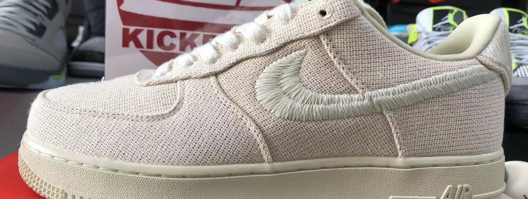Stussy x Nike Air Force 1 Low 'Fossil Stone' CZ9084-200 Kickbulk Sneaker Camera Photos Stussy x Nike Air Force 1 Low 'Fossil Stone' CZ9084-200 Kickbulk Sneaker Camera Photos