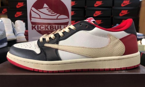 Travis Scott x Air Jordan 1 Low Black Red DM7866-166 Kickbulk Sneaker Camera photos