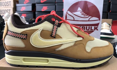 Travis Scott X Nike Air Max 1 Wheat 2022 DO9392-701 Kickbulk Sneaker retail wholesale Camera photos