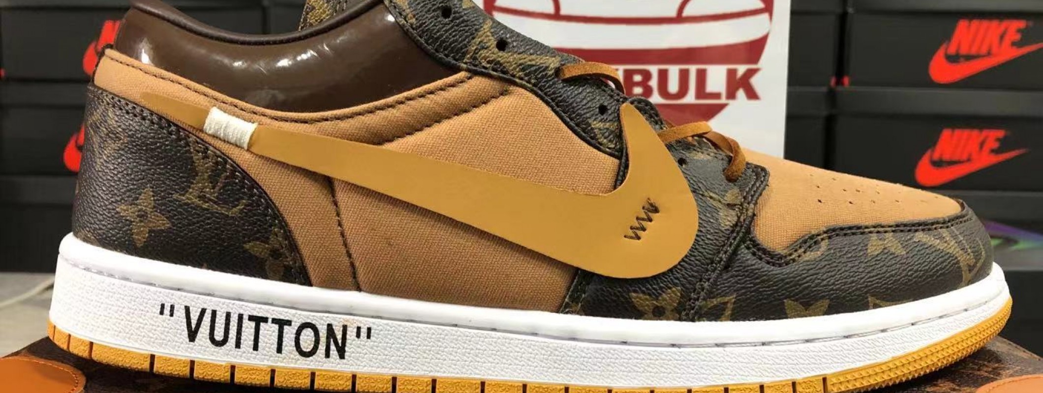 LOUIS VUITTON X AIR JORDAN 1 Low LV Kickbulk Sneaker Camera photos