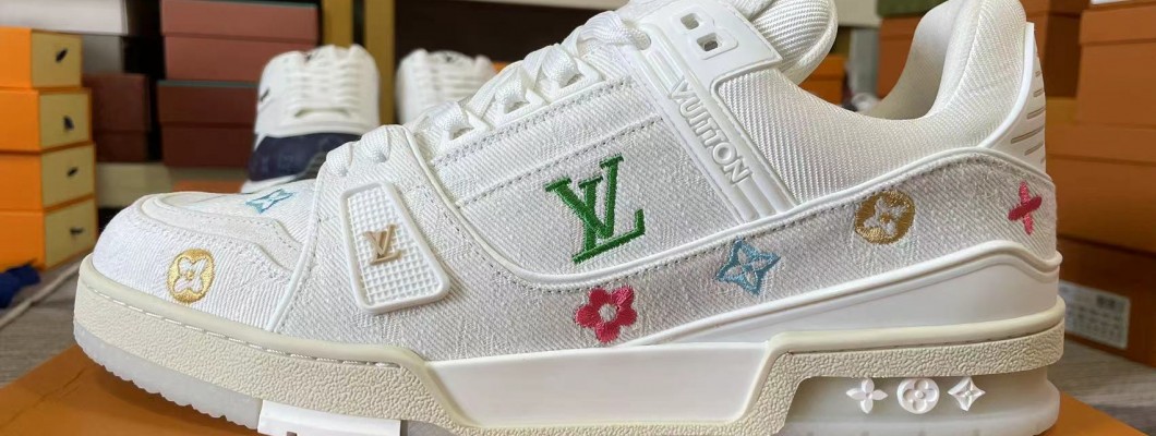 LV trainer sneakers white kickbulk shoes retail reviews