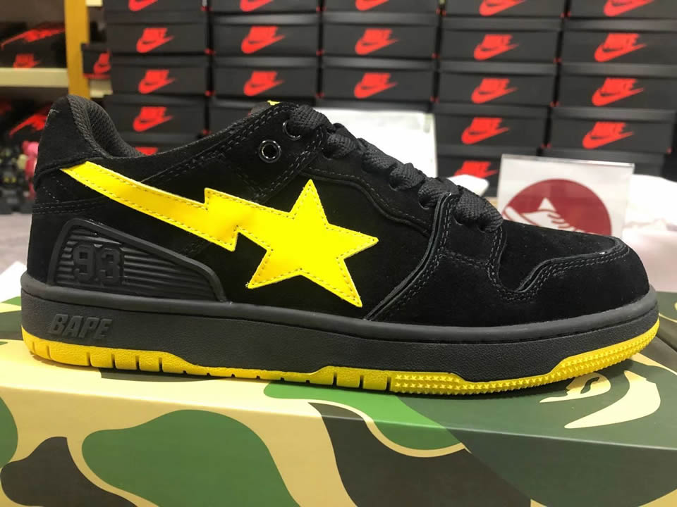 A Bathing Ape Bape Sta Low Black Yellow 1g701090005 6 - www.kickbulk.co