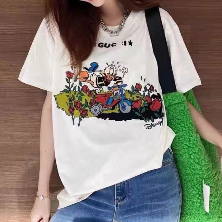 Disney Gucci Donald Duck Embroidery T Shirt 4 - www.kickbulk.co