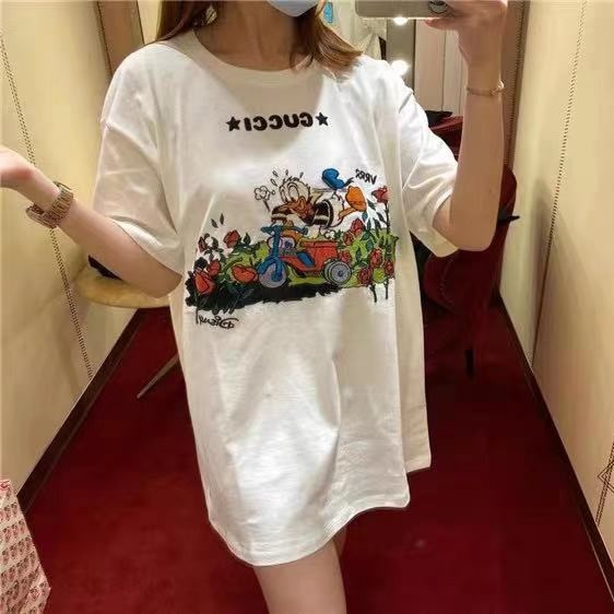 Disney Gucci Donald Duck Embroidery T Shirt 5 - www.kickbulk.co