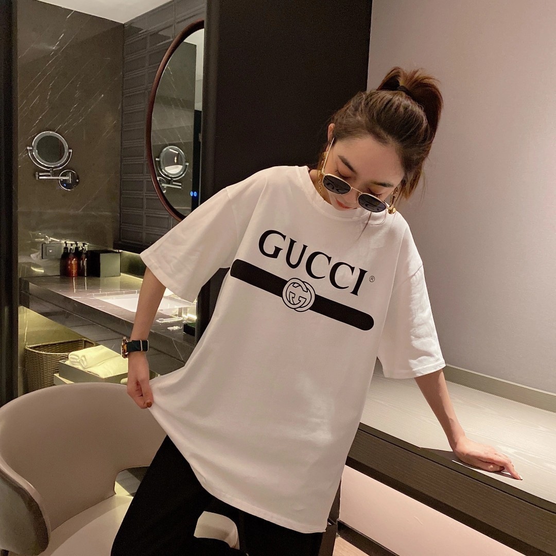 Gucci Black White Crossbar T Shirt Printing Pure Cotton 9 - www.kickbulk.co