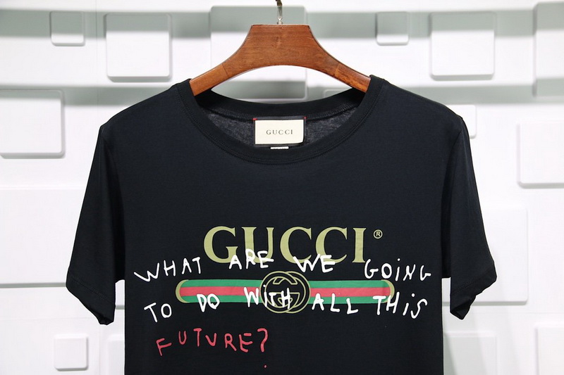 Gucci T Shirt Signature Graffiti Pure Cotton White Black 6 - www.kickbulk.co