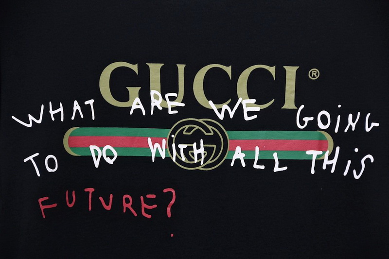 Gucci T Shirt Signature Graffiti Pure Cotton White Black 9 - www.kickbulk.co