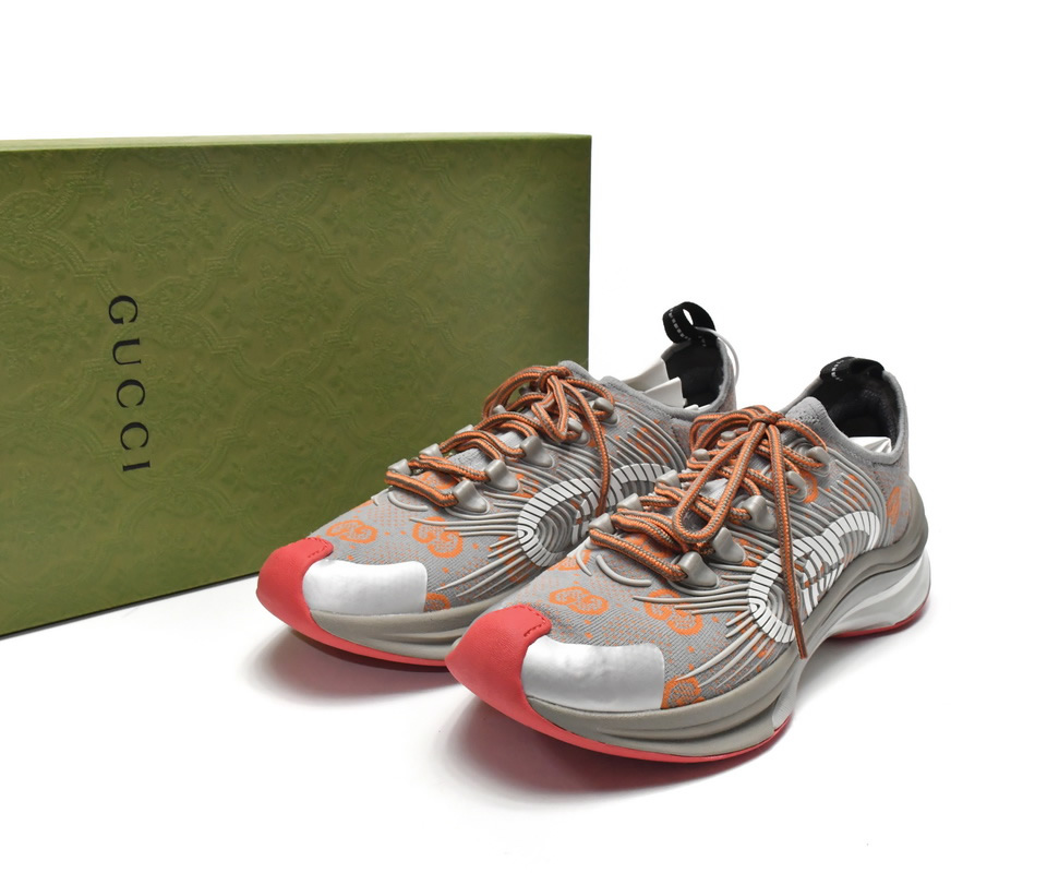 Gucci Run Sneakers Grey Red 680900 Uf310 1270 8 - www.kickbulk.co