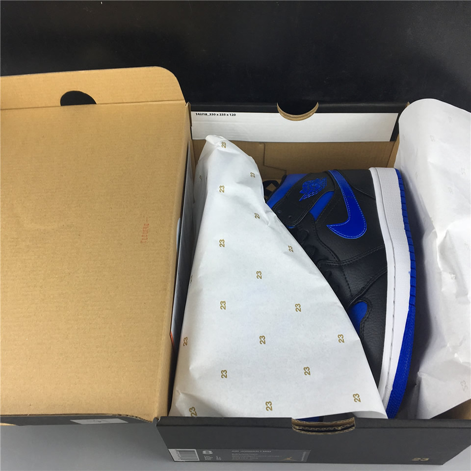 Air Jordan 1 Mid Black Hyper Royal 554724 068 19 - www.kickbulk.co