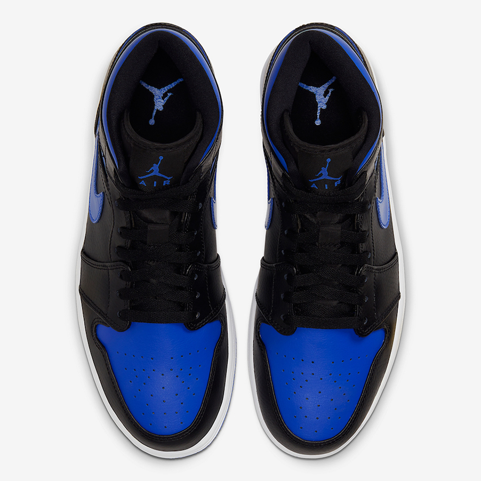 Air Jordan 1 Mid Black Hyper Royal 554724 068 2 - www.kickbulk.co