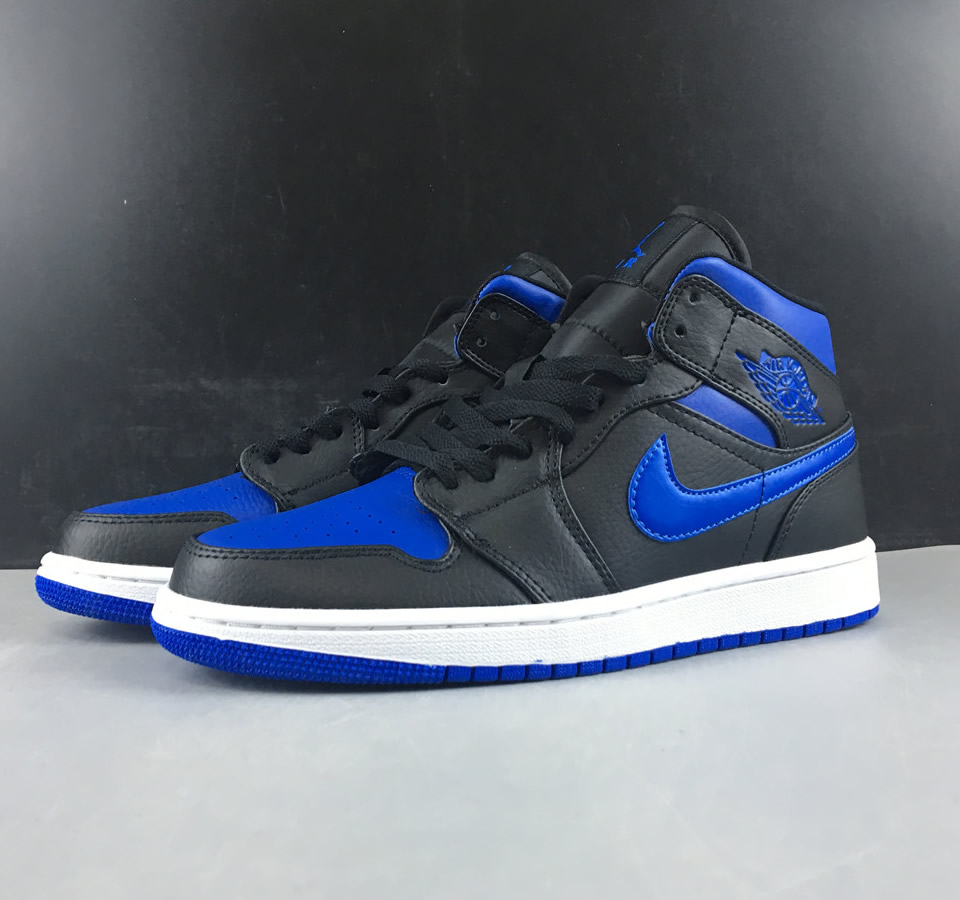 Air Jordan 1 Mid Black Hyper Royal 554724 068 20 - www.kickbulk.co