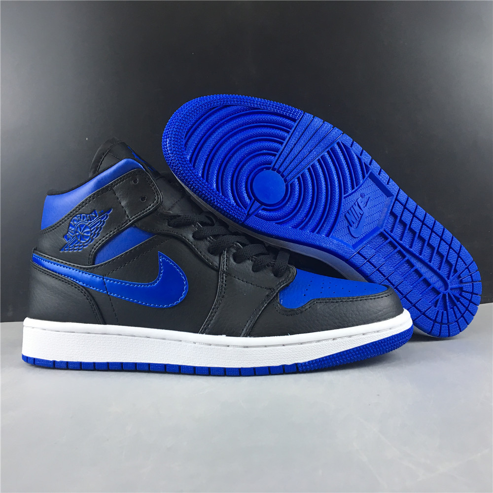 AIR JORDAN 1 MID 'BLACK HYPER ROYAL' 554724-068