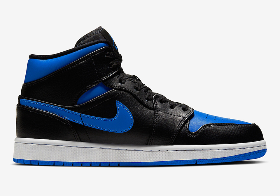 Air Jordan 1 Mid Black Hyper Royal 554724 068 4 - www.kickbulk.co