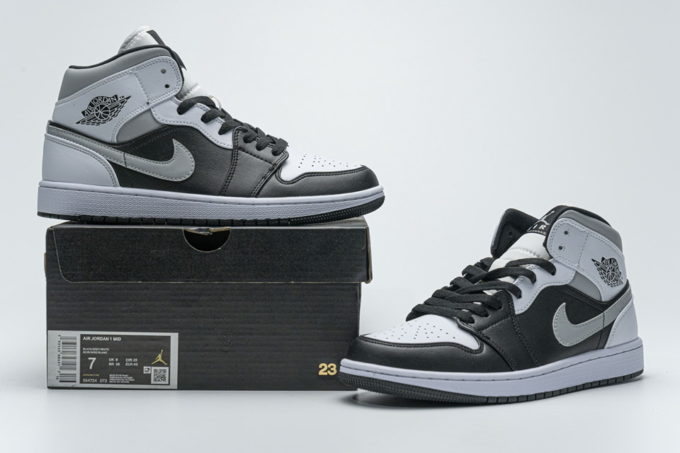 Nike Air Jordan 1 Mid White Shadow Black 554724 073 3 - www.kickbulk.co