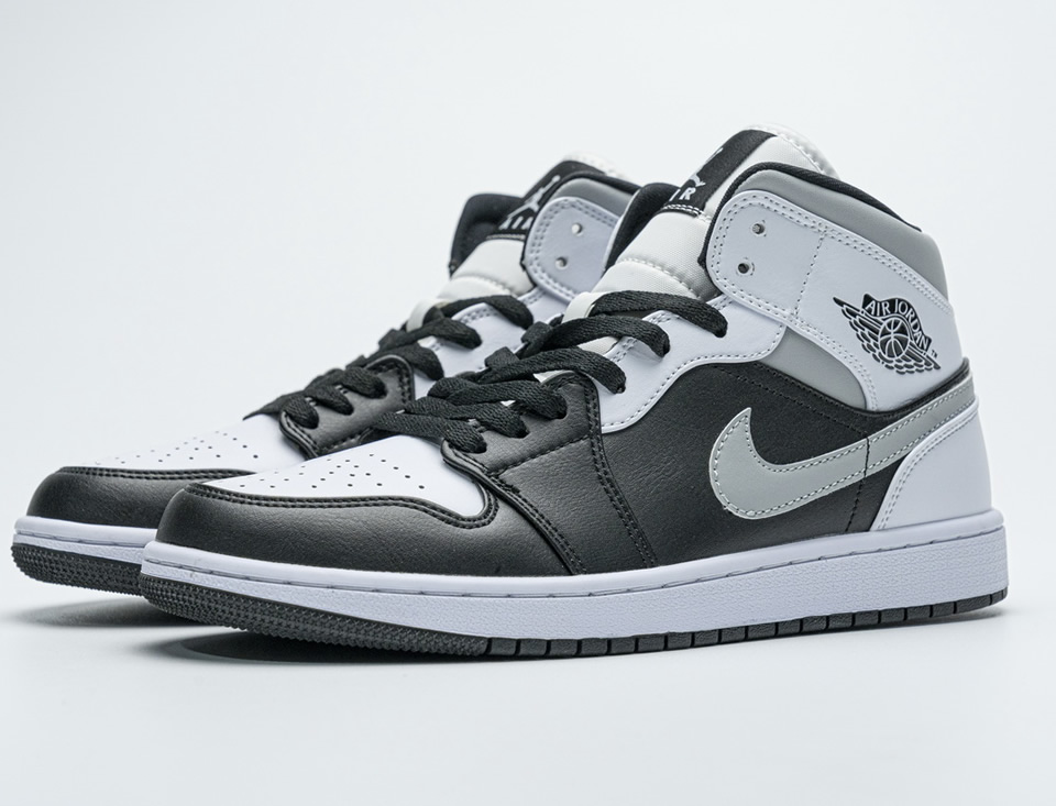 Nike Air Jordan 1 Mid White Shadow Black 554724 073 5 - www.kickbulk.co