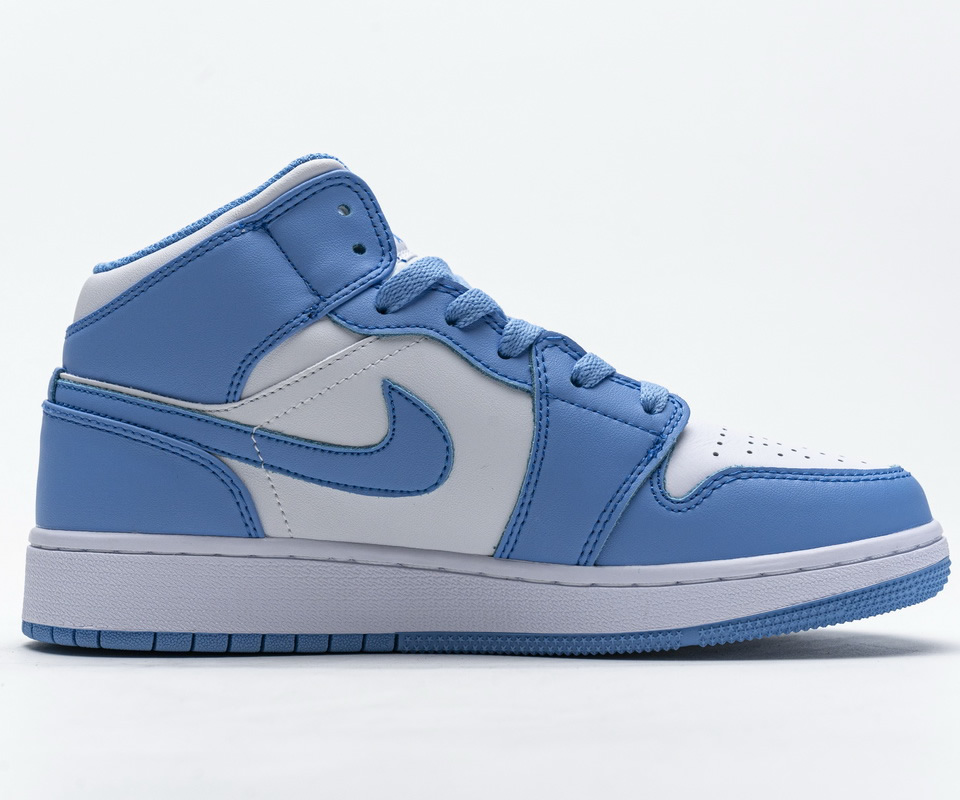 Nike Air Jordan 1 Retro Mid Unc University Blue 554724 106 8 - www.kickbulk.co