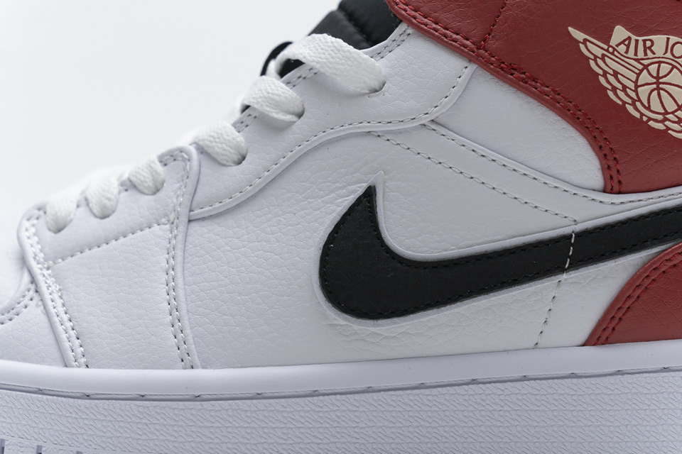 Nike Air Jordan 1 Mid White Black Gym Red 554724 116 14 - www.kickbulk.co