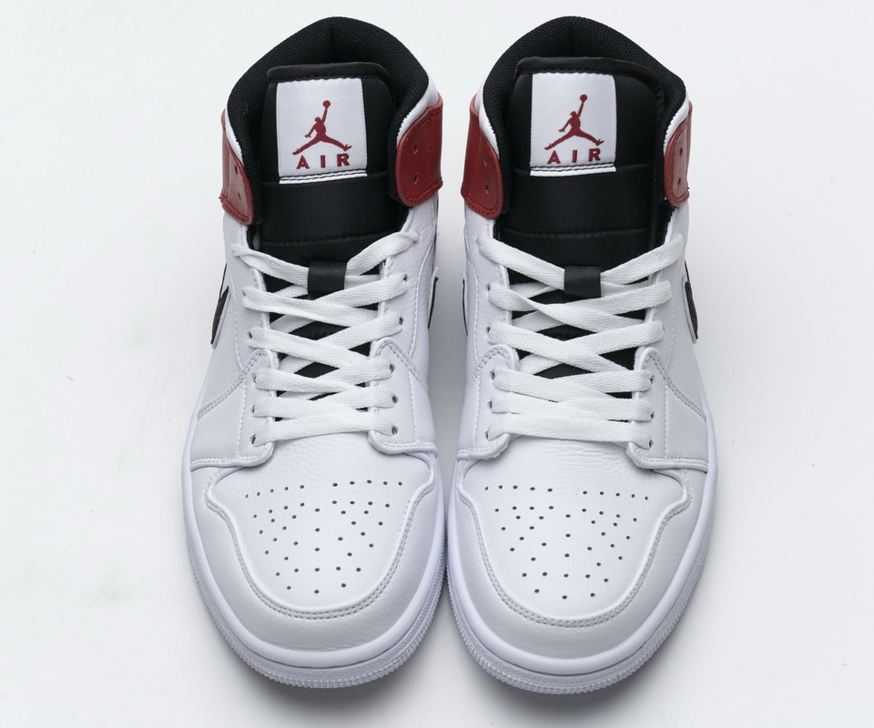 Nike Air Jordan 1 Mid White Black Gym Red 554724 116 2 - www.kickbulk.co