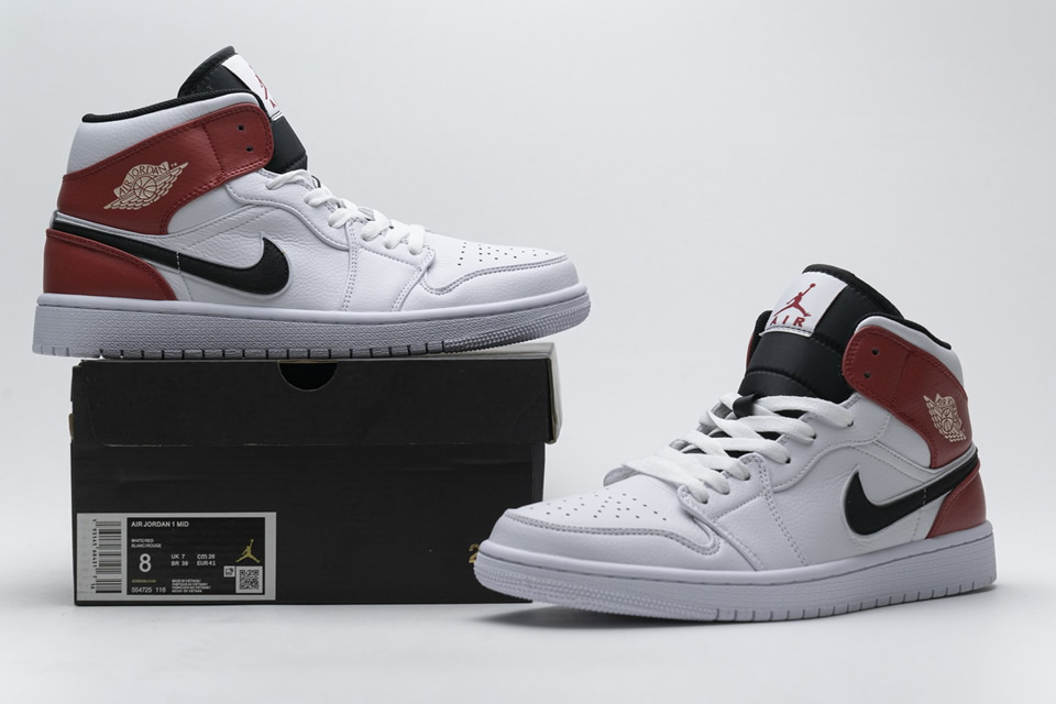 Nike Air Jordan 1 Mid White Black Gym Red 554724 116 3 - www.kickbulk.co