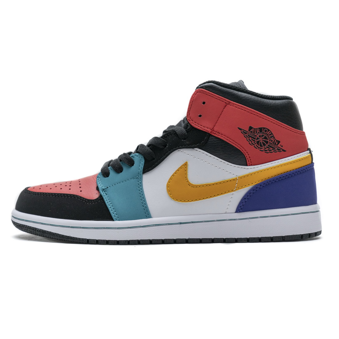 Nike Air Jordan 1 Mid Multi Color Bred Orange Mens Gs Shoes 554724 125 1 - www.kickbulk.co