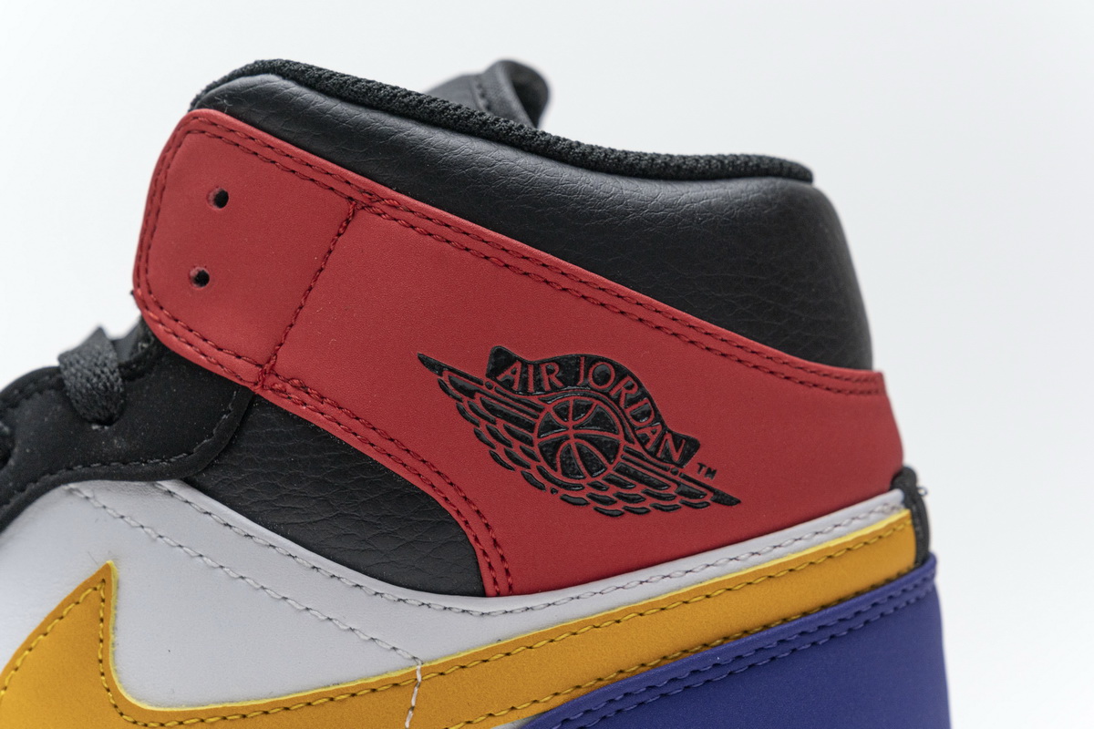 Nike Air Jordan 1 Mid Multi Color Bred Orange Mens Gs Shoes 554724 125 18 - www.kickbulk.co