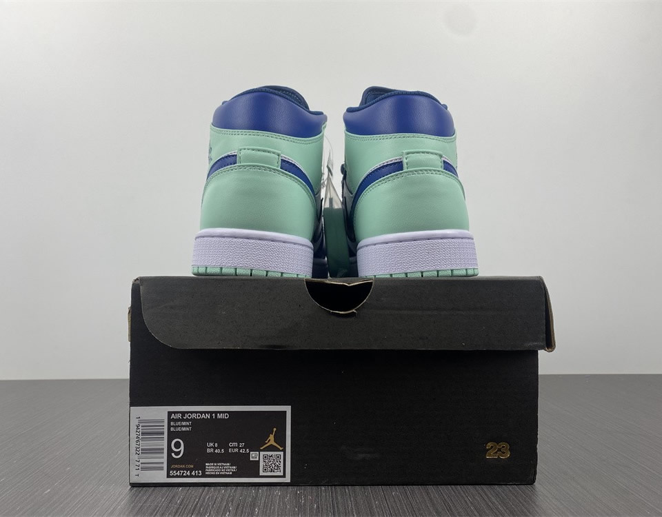 Air Jordan 1 Mid Blue Mint 554724 413 14 - www.kickbulk.co