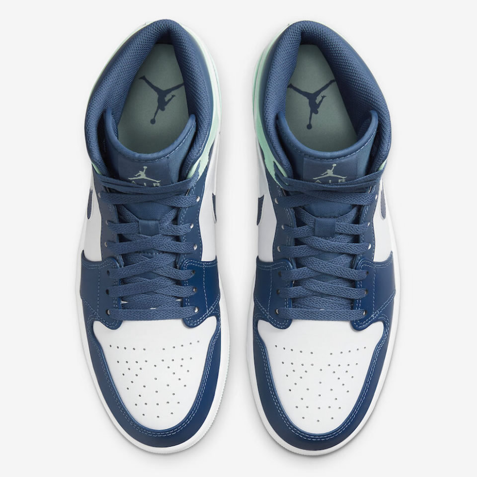 Air Jordan 1 Mid Blue Mint 554724 413 2 - www.kickbulk.co