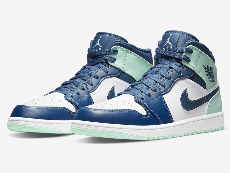 Air Jordan 1 Mid Blue Mint 554724 413 3 - www.kickbulk.co