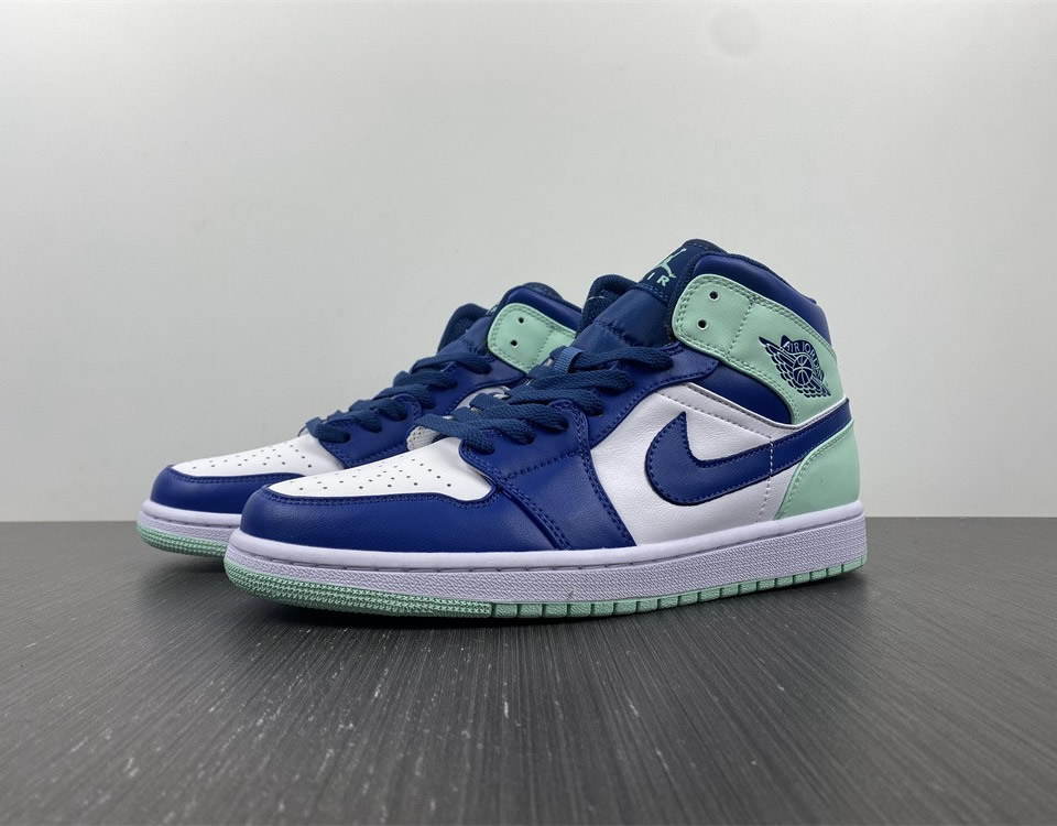 Air Jordan 1 Mid Blue Mint 554724 413 7 - www.kickbulk.co