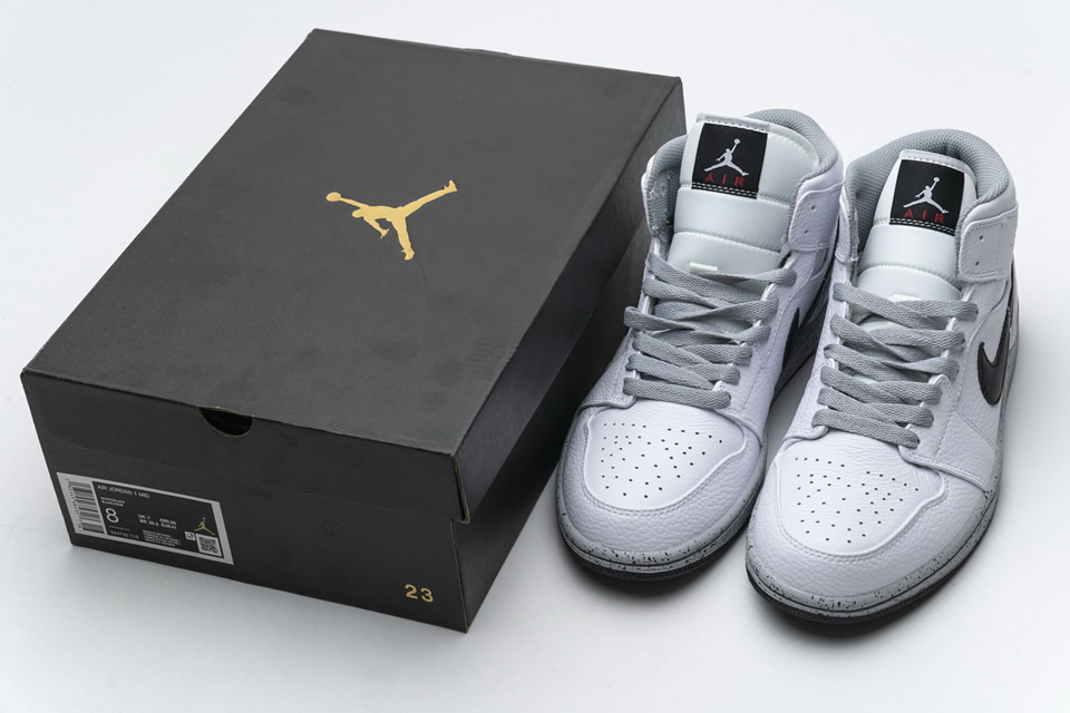 Nike Air Jordan 1 Mid Gs White Cement 554725 115 4 - www.kickbulk.co