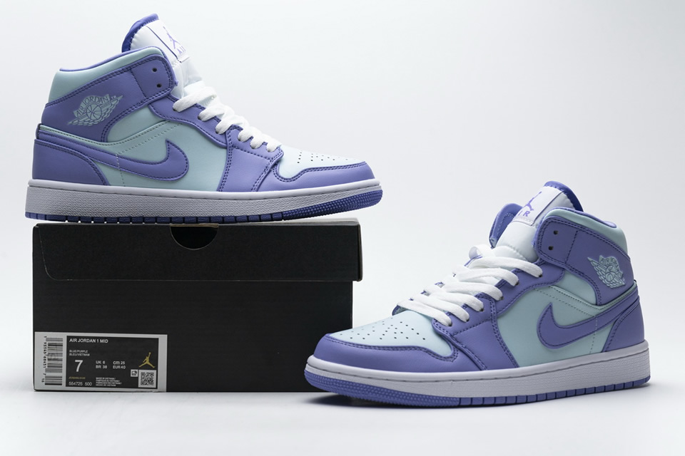 Nike Air Jordan 1 Mid Purple Aqua Blue 554725 500 3 - www.kickbulk.co