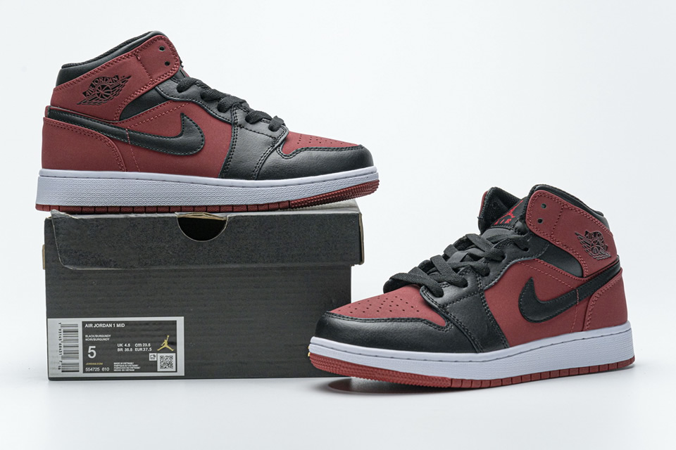 Nike Air Jordan 1 Mid Banned Gym Red Black 554725 610 3 - www.kickbulk.co