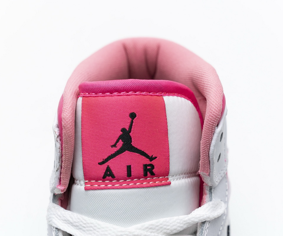 Nike Air Jordan 1 Mid White Black Hyper Pink 555112 106 10 - www.kickbulk.co