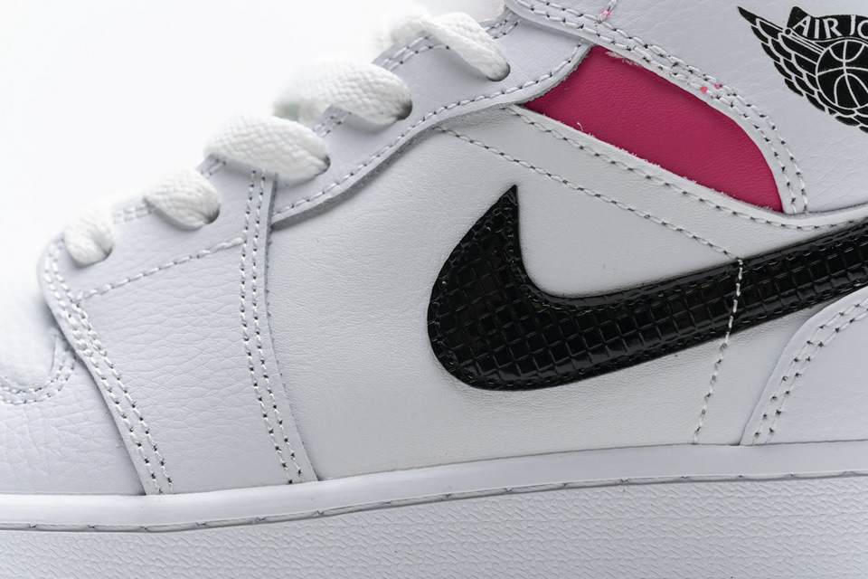 Nike Air Jordan 1 Mid White Black Hyper Pink 555112 106 14 - www.kickbulk.co