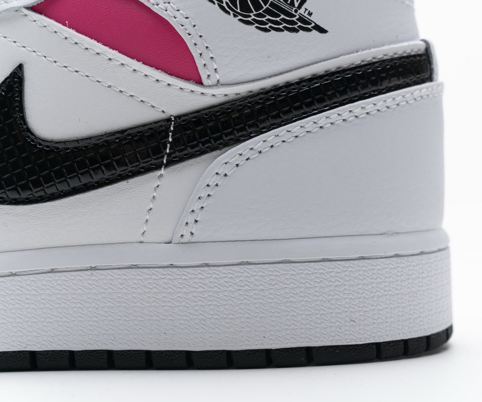 Nike Air Jordan 1 Mid White Black Hyper Pink 555112 106 15 - www.kickbulk.co