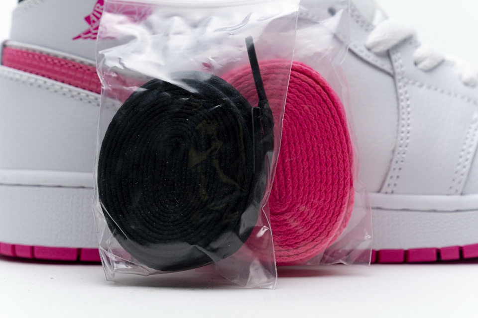 Nike Air Jordan 1 Mid White Black Hyper Pink 555112 106 18 - www.kickbulk.co
