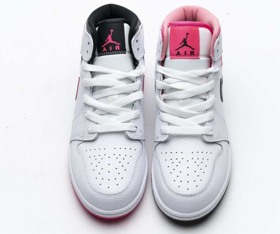 Nike Air Jordan 1 Mid White Black Hyper Pink 555112 106 2 - www.kickbulk.co