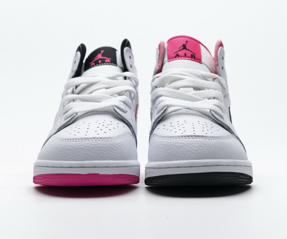 Nike Air Jordan 1 Mid White Black Hyper Pink 555112 106 6 - www.kickbulk.co