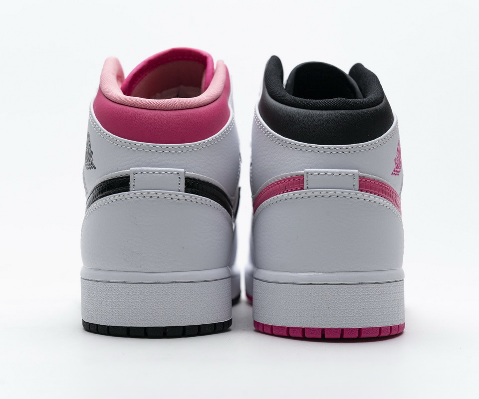 Nike Air Jordan 1 Mid White Black Hyper Pink 555112 106 7 - www.kickbulk.co