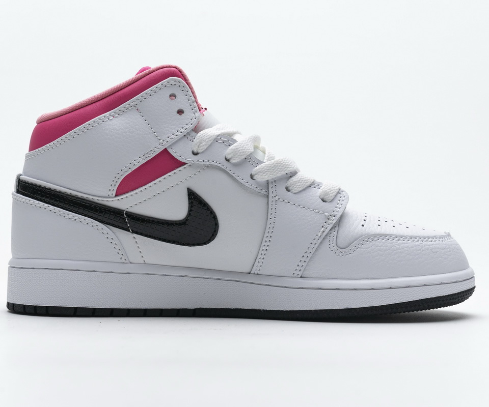 Nike Air Jordan 1 Mid White Black Hyper Pink 555112 106 8 - www.kickbulk.co