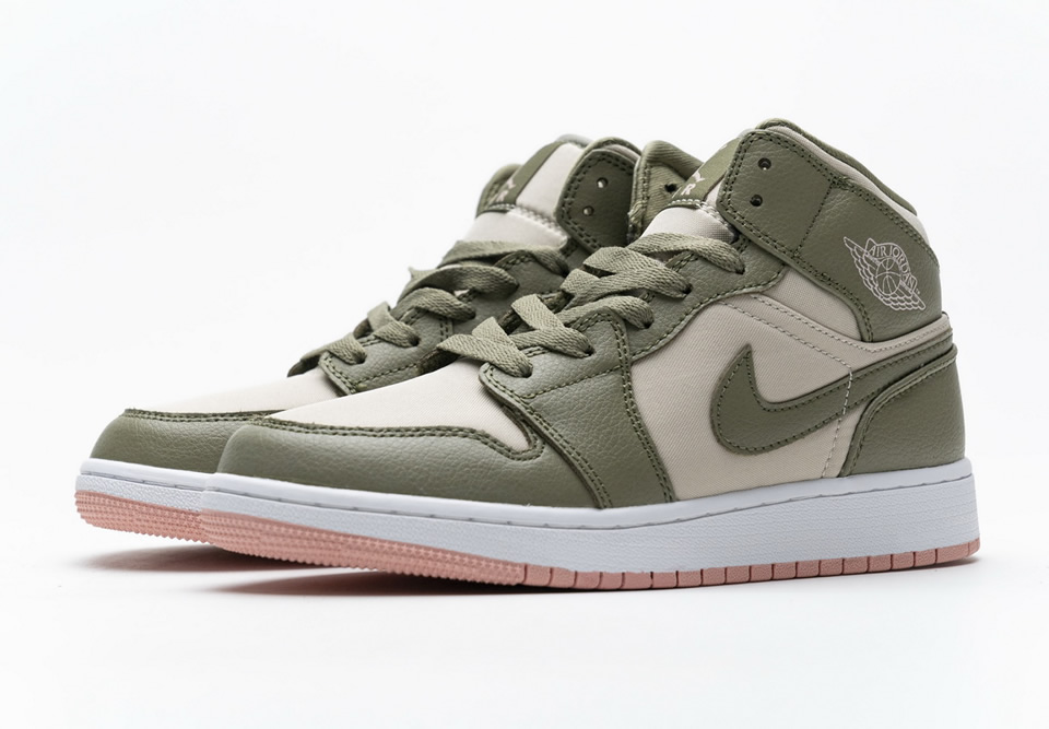 Nike Air Jordan 1 Mid Gs Trooper Bleached Coral 555112 225 5 - www.kickbulk.co