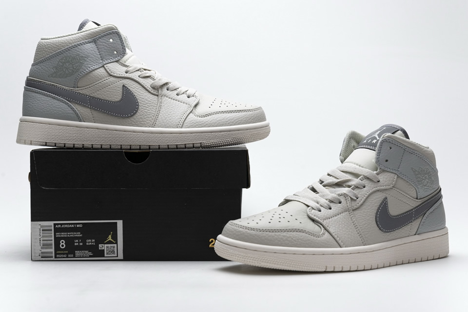 Nike Air Jordan 1 Mid Light Bone Grey Fog 852542 003 3 - www.kickbulk.co