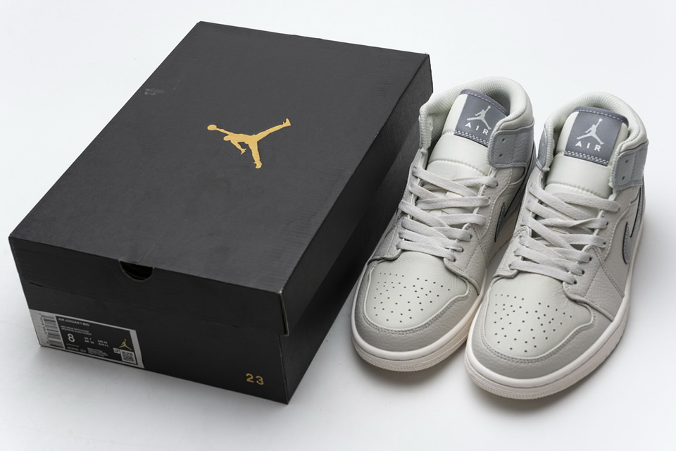 Nike Air Jordan 1 Mid Light Bone Grey Fog 852542 003 4 - www.kickbulk.co