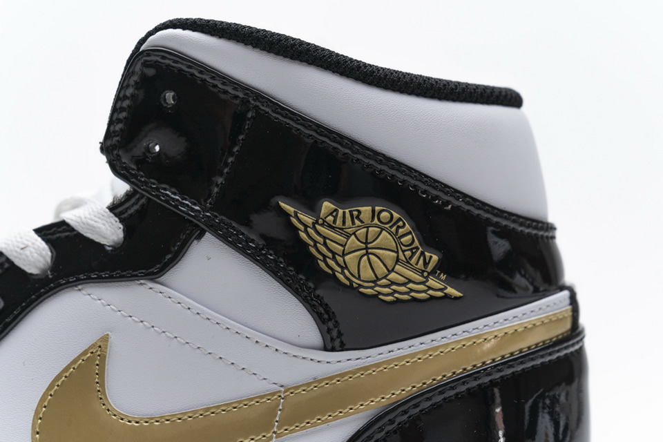Nike Air Jordan 1 Mid Gold Patent Leather 852542 007 16 - www.kickbulk.co