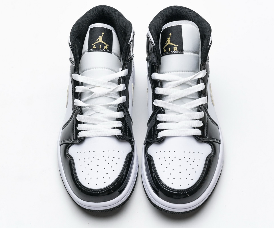 Nike Air Jordan 1 Mid Gold Patent Leather 852542 007 2 - www.kickbulk.co