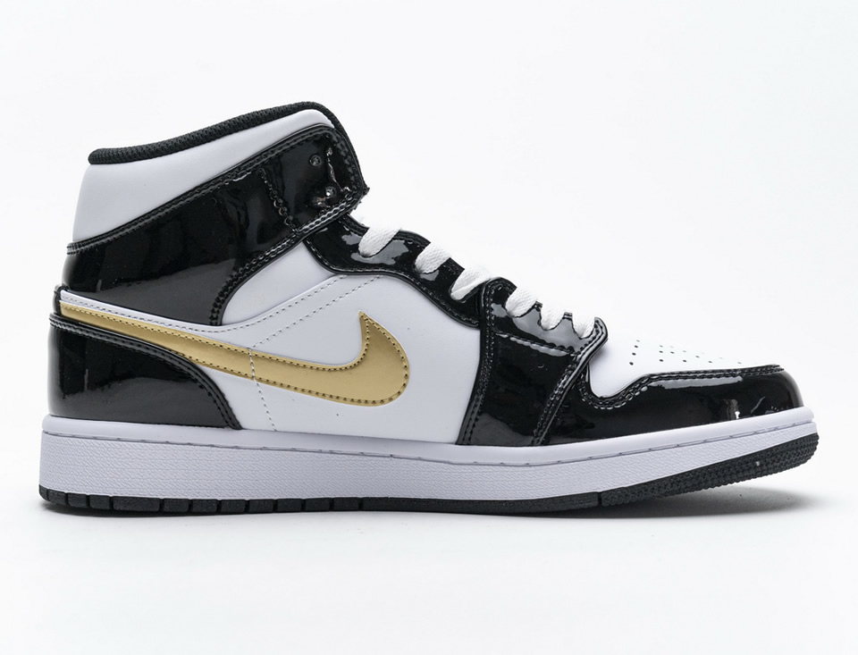 Nike Air Jordan 1 Mid Gold Patent Leather 852542 007 8 - www.kickbulk.co