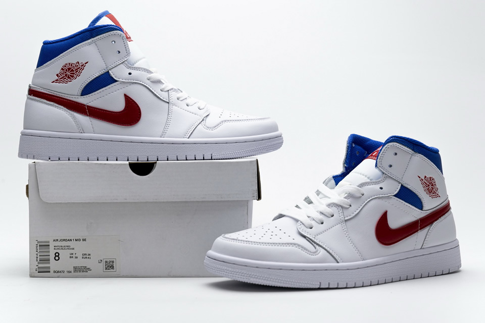 Nike Air Jordan 1 Mid Se White Blue Red Bq6472 164 3 - www.kickbulk.co