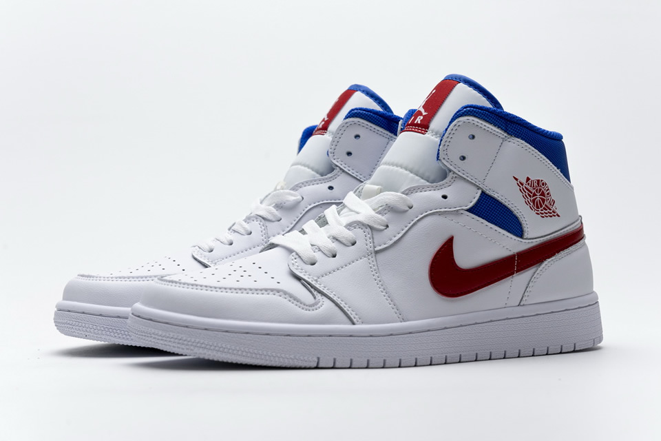 Nike Air Jordan 1 Mid Se White Blue Red Bq6472 164 5 - www.kickbulk.co